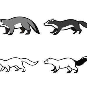 Honey Badger SVG, Honey Badger Clip Art, Honey Badger Cricut svg, Honey Badger Outline svg