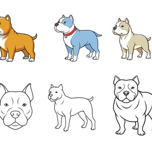 American Bully SVG, American Bully Clip Art, American Bully Cricut SVG, American Bully Outline SVG