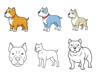 American Bully SVG, American Bully Clip Art, American Bully Cricut svg, American Bully Outline svg