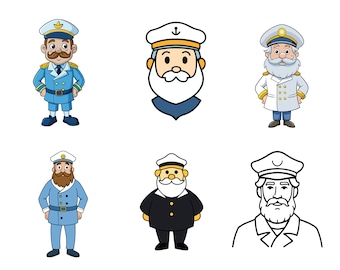 Sea Captain SVG, Sea Captain Clip Art, Sea Captain Cricut svg, Sea Captain Outline svg