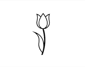 Single Tulip SVG PNG, Minimalist Flower Cricut Cut File, Simple Floral Line Art Silhouette Digital Download