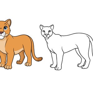 Cougar SVG, clipart Cougar, Cougar Cricut svg, Cougar contour svg