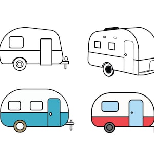 Caravane SVG, clipart caravane, caravane Cricut svg, svg contour de caravane
