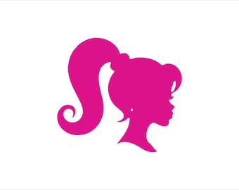 Fashion Doll Head SVG PNG Cut File | Ponytail Woman Silhouette | Girl Profile Hair Outline Cricut Silhouette Design | Digital Download