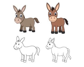 Donkey SVG, Donkey Clip Art, Donkey Cricut svg, Donkey Outline svg