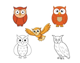 Owl ClipArt svg, Owl Cricut svg, Owl outline svg