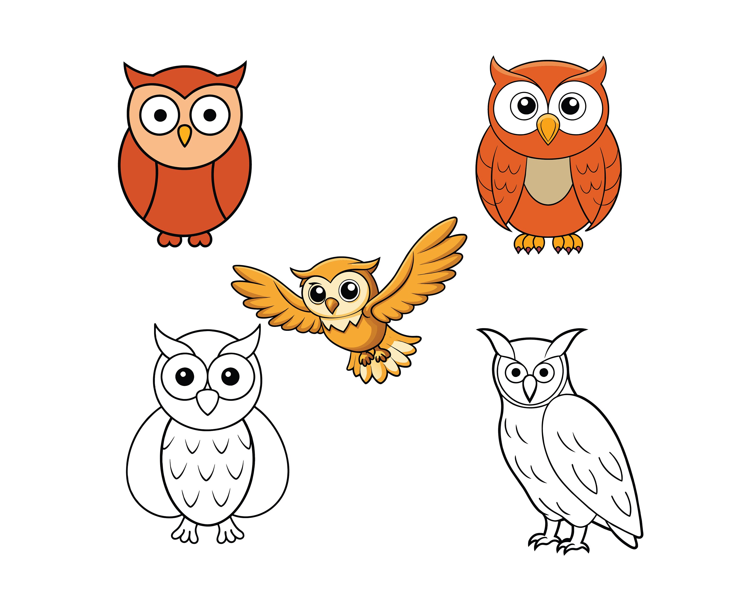 Owl ClipArt svg, Owl Cricut svg, Owl outline svg