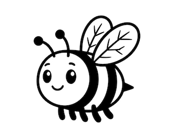 Cute Bee SVG PNG JPG - Honey Bee Clipart - Bumblebee Vector
