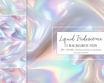 Iridescent Backgrounds | Liquid Iridescence | Digital Paper | Sublimation Design | Seamless Pattern |Elegant, Modern, Minimalistic, Shimmery