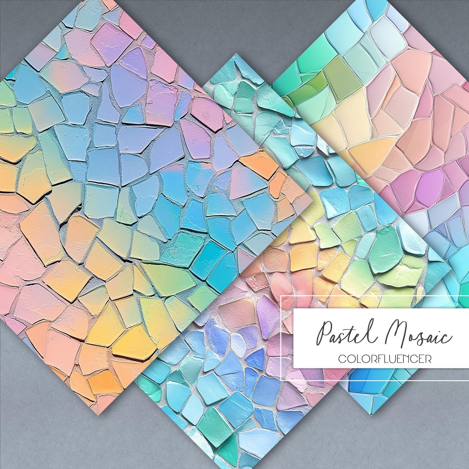 Mosaic Patterns Pastel Mosaic Seamless Pattern Digital Papers 