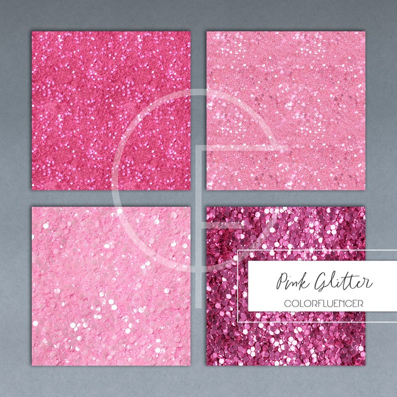 Pink Glitter Seamless Patterns: 12x12" Digital Paper (digital Download ...