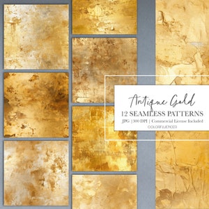 Nahtlose metallische Goldmuster | Antikes Gold | Goldene Texturen | Erstelle Sublimationsdesigns, Hintergründe, Einladungen und vieles mehr
