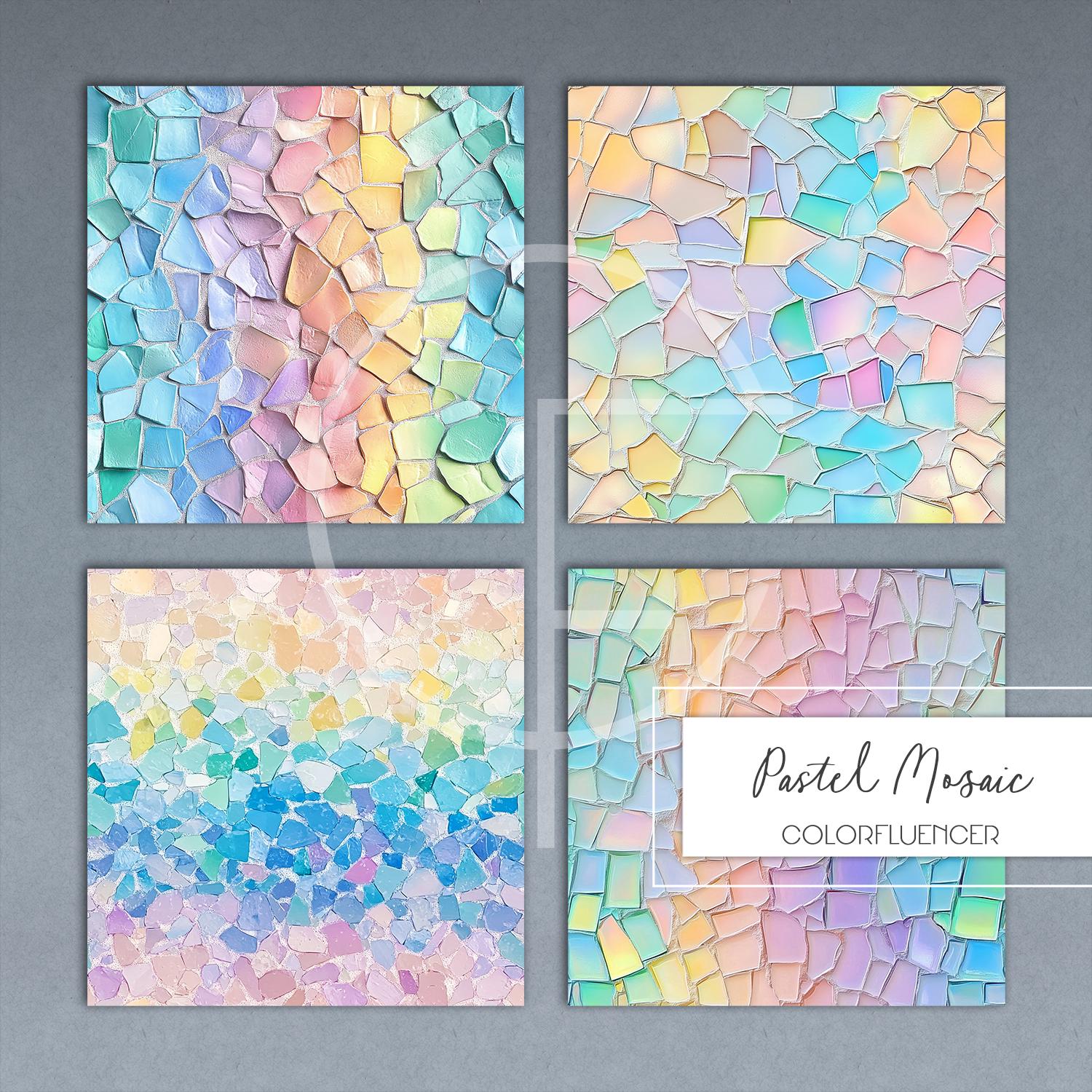 Mosaic Patterns Pastel Mosaic Seamless Pattern Digital Papers 