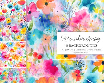 Floral Seamless Patterns | Watercolor spring | Digital Papers | Seamless Pattern | Painted, Artistic, Watercolor, Floral, Spring