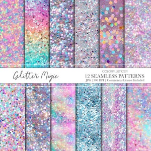 Naadloze glitterpatronen | Glitter en pailletten | Digitaal papier | Sublimatieontwerp | Naadloze tegels | Achtergrondafbeeldingen | Glittertextuur
