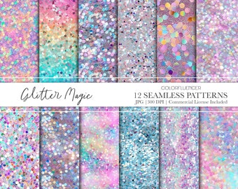 Glitter Seamless Patterns | Glitter and Sequins | Digital Paper | Sublimation Design | Seamless Tiles | Background Images | Glitter Texture
