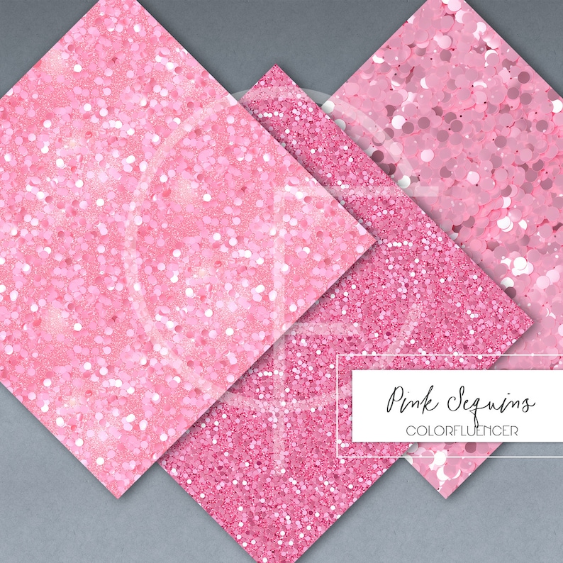 Pink Glitter and Sequins Seamless Patterns | Digital Paper ...