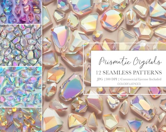 Patrones sin costuras de joyas / Papel digital de piedras preciosas / Digital / Uso para proyectos de sublimación, impresiones, sublimación, manualidades y más