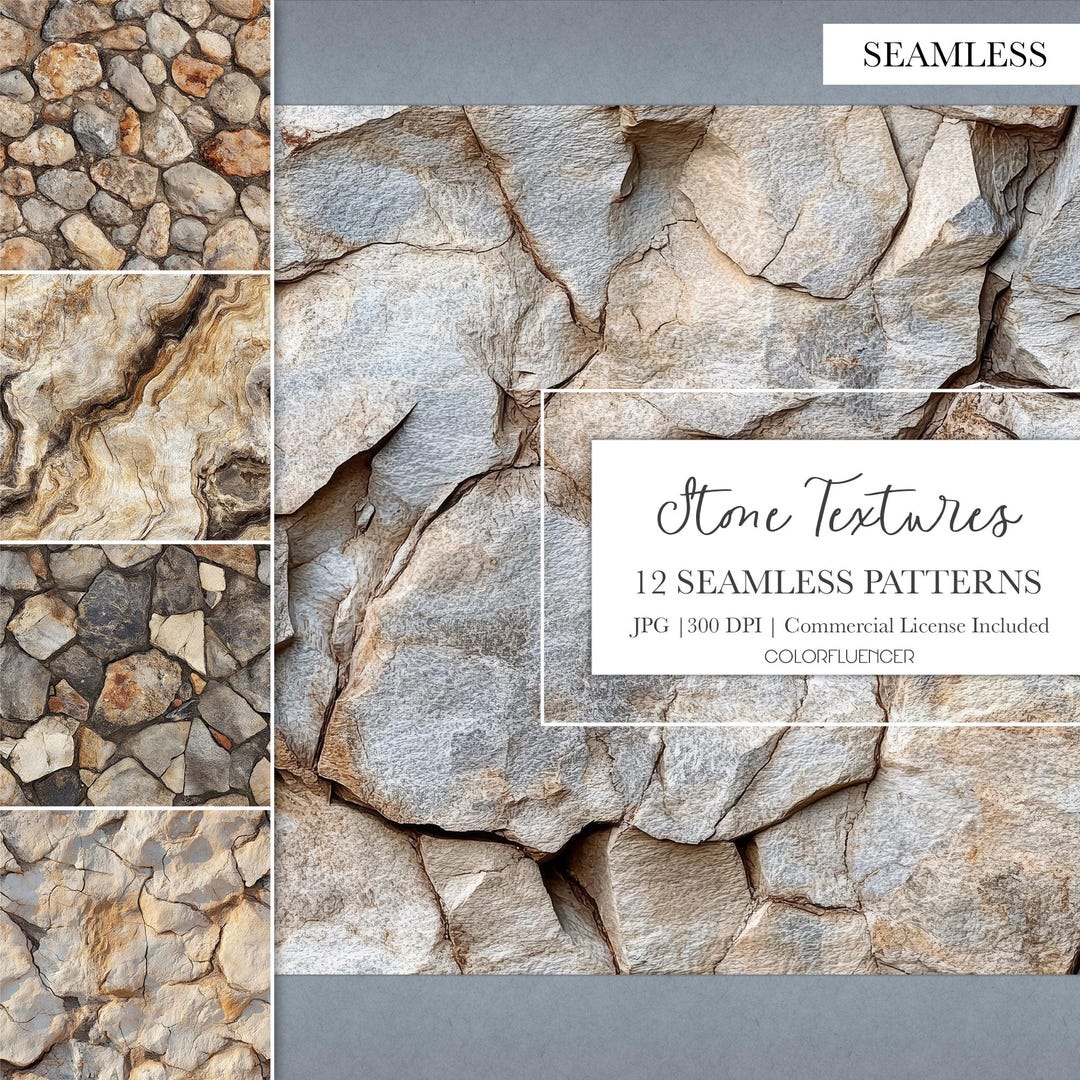Stone Color Paper Texture Stone Textures: Seamless Rock Backgrounds, Digital Paper (12