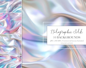 Fondos Holográficos / Seda / Papeles Digitales / Diseños de Sublimación / Patrón Sin Costuras / Elegante, Moderno, Minimalista, Textura Satinada