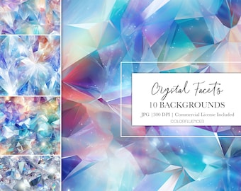 100 Crystal Texture Digital Papers, Commercial Use Instant Download ...