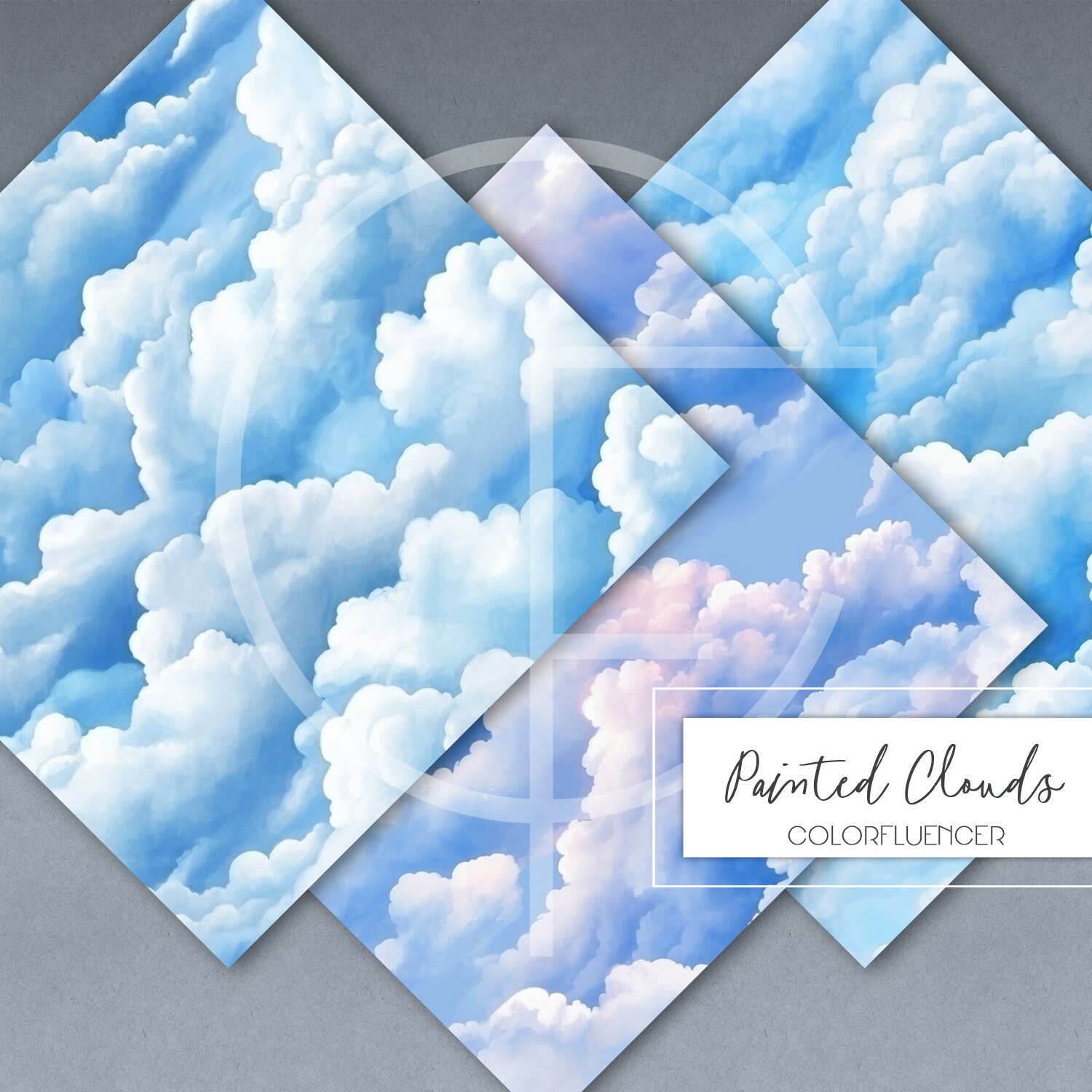 Clouds Background | Painted Clouds | Watercolor Seamless Patterns ...