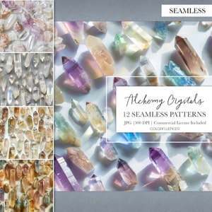 Crystal Seamless Backgrounds | Seamless Digital Paper | Seamless Pattern | Use as printable posters, backgrounds, sublimation and more