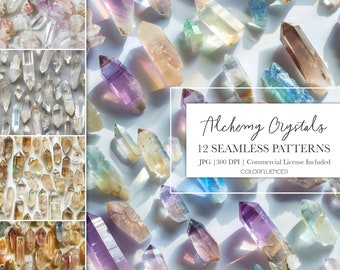 Fondos sin costuras de cristal, Papel digital sin costuras, Patrón sin costuras, Úselo como carteles imprimibles, fondos, sublimación y más