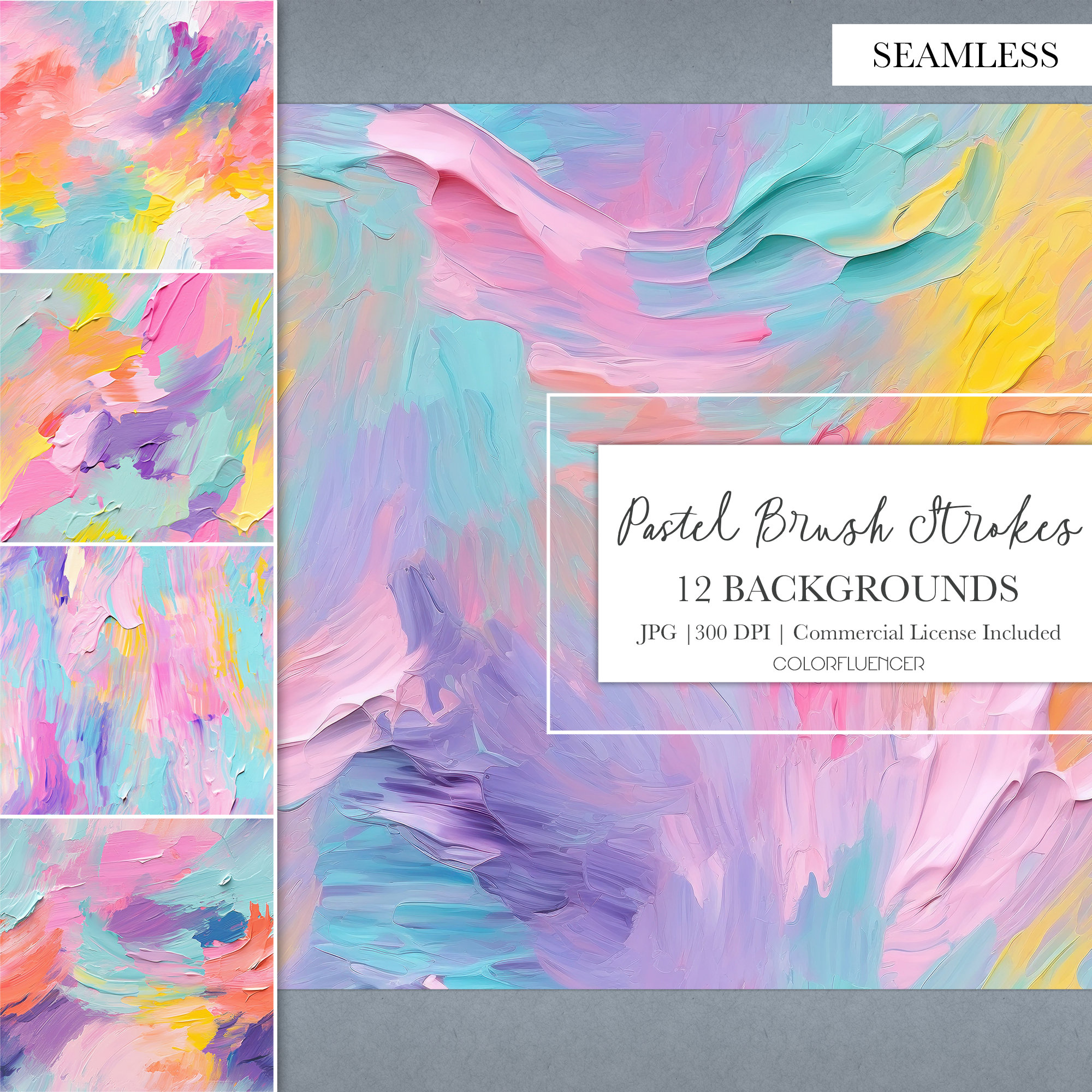 Painted Backgrounds | Pastel Brush Strokes | Digital Papers | Sublimation Designs | Seamless Pattern | Artistic, Painting, Abstract