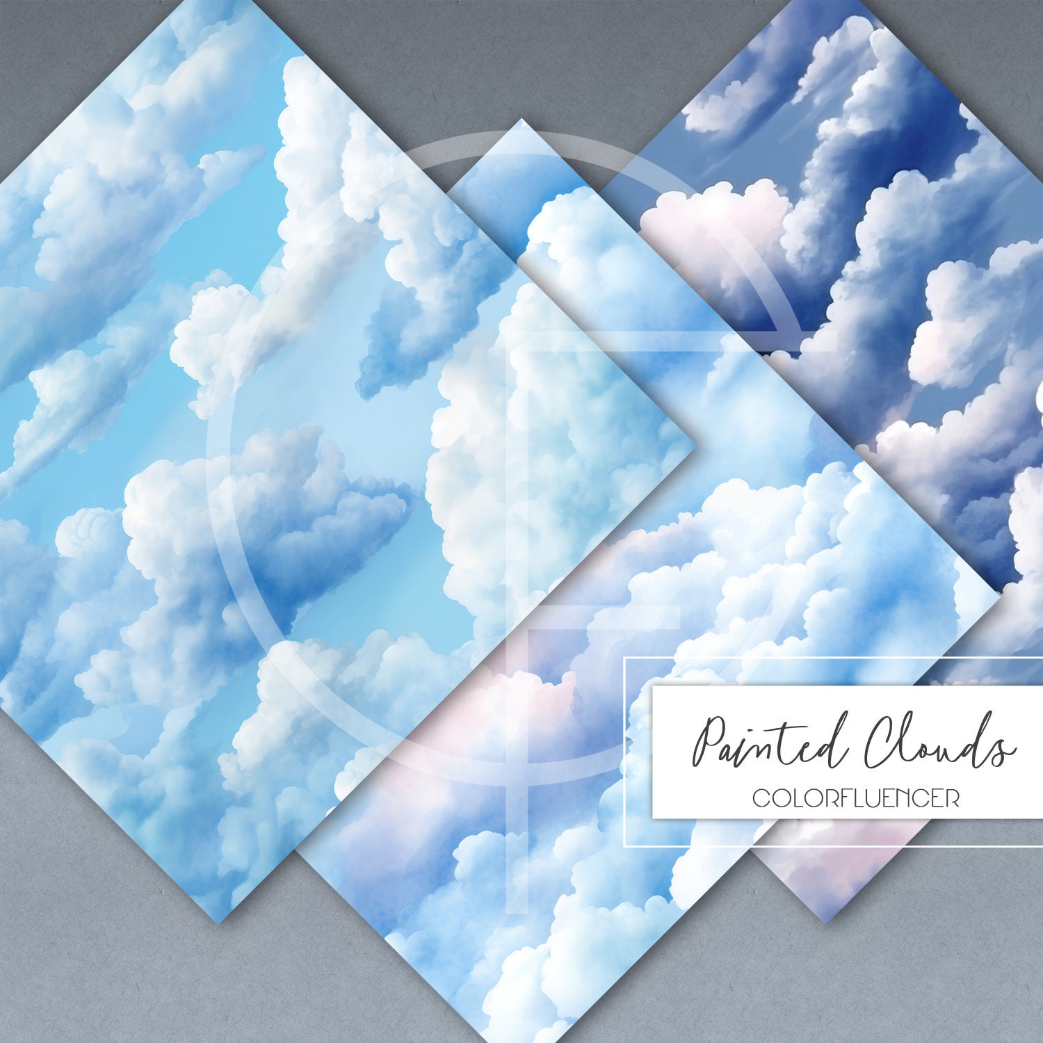 Clouds Background | Painted Clouds | Watercolor Seamless Patterns ...