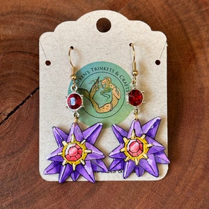 Star Fish Earrings /Japanese/ Anime earrings/ Kawaii earrings/ Hand painted earrings