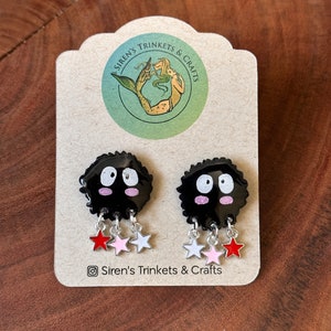 Soot Stud Earrings/jewelry/ Anime earrings/ Kawaii earrings/ Hand painted earrings