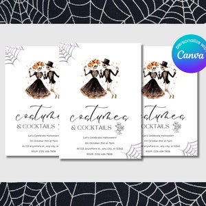 Halloween Party Invitation, Costume and Cocktails Party Invitation, Instant Download, DIGITAL Printable EDITABLE Invite 5x7 in - Edit Today!