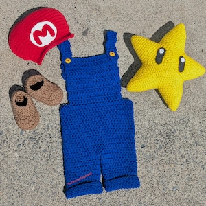 Mario Inspired Costume Set, Size Newborn, Ready To Ship