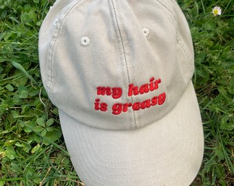 My Hair Is Greasy 6-Panel Slogan Cap