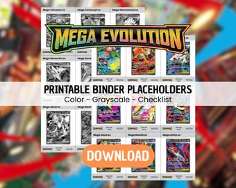 Mega Evoluton / Marcadores de posición para carpetas imprimibles