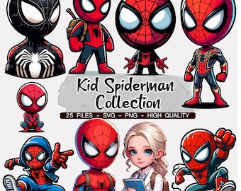 Clipart de niño araña, paquete de niño araña, clipart de niño araña, SVG, PNG