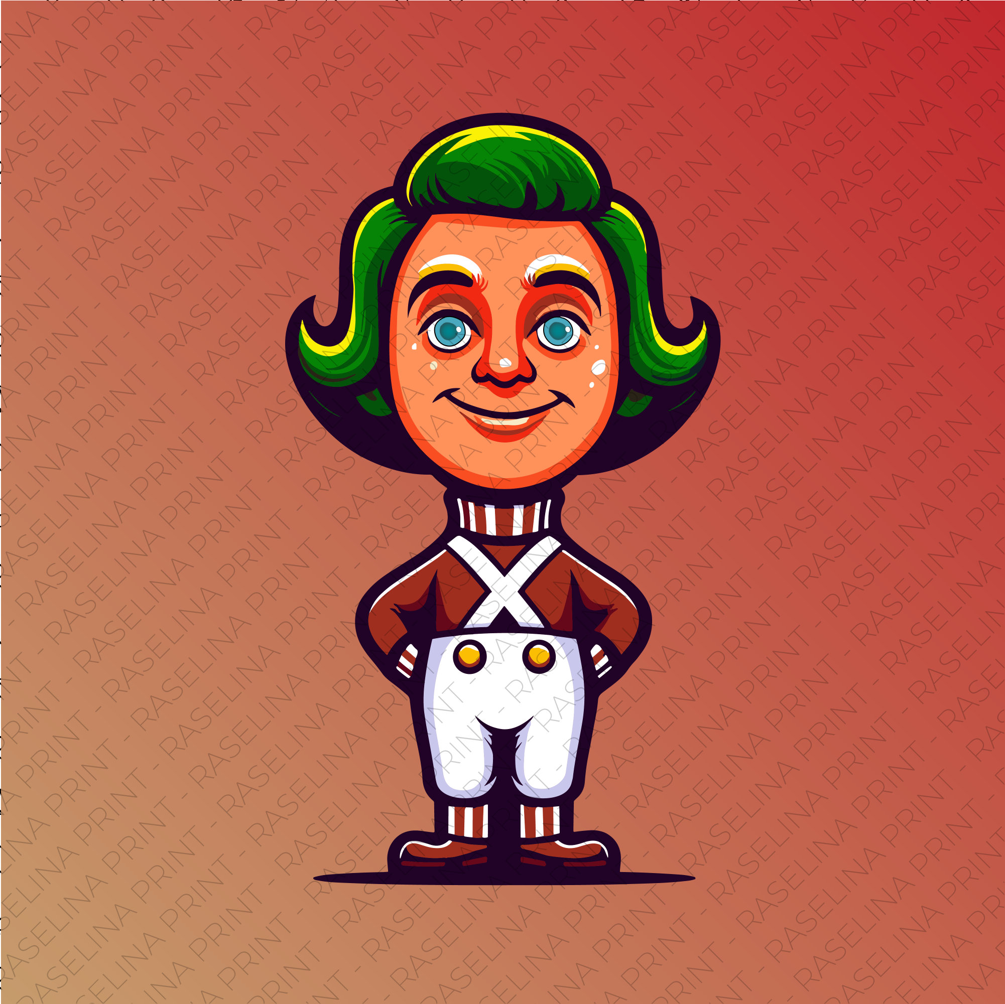 Oompa Loompa, Wonka Chocolate Clipart, SVG, PNG, Digital Product - Etsy