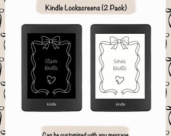 Personalized Bow Kindle Lockscreen (2 Pack) - Custom E-Reader Screen