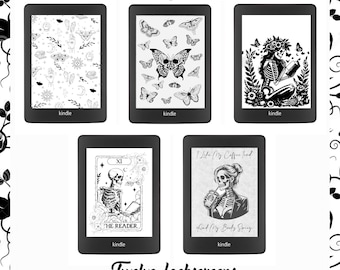Gotische tarot Kindle Lock-schermen: skeletontwerpen (digitale download)