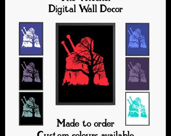 Póster de The Witcher: Geralt de Rivia, Arte del Árbol del Colgado (Descarga digital, Impresión A3)