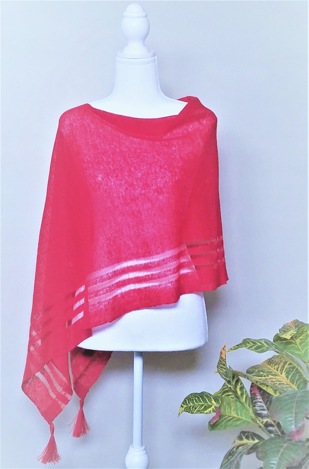 Three-Piece Retro Casual Cotton And Linen Shawl main image 1