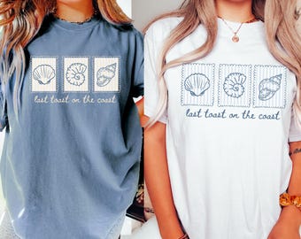 Last toast On the Coast Bachelorette Shirt, Beach Bachelorette Party Shirt, Custom Coastal Bridesmaid Proposal Gifts, Seashell Bridal Party