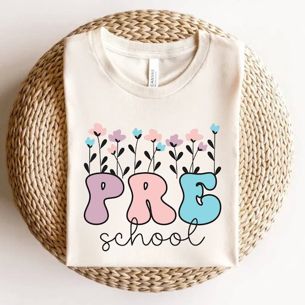 Peschool Shirt, Wildflowers Preschool Teacher Shirt,  Retro Preschool T-Shirt, Preschool Teacher Team Shirt, Preschool Gift, Back to School