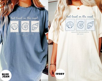 Last toast On the Coast Bachelorette Shirt, Beach Bachelorette Party Shirt, Custom Coastal Bridesmaid Proposal Gifts, Seashell Bridal Party