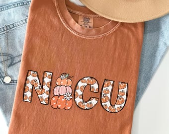 Comfort Colors® Nicu Fall Pumpkin Shirt, Halloween Nicu Nurse, Halloween Neonatal Icu Nurse Thanksgiving Shirt, Neonatal Intensive Care Unit
