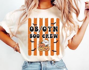 OBGYN Halloween Comfort Colors Nurse Shirt, Spooky Obgyn Tshirt, Retro Ob-gyn Boo Crew Tee, Obstetrician Gynecologist Shirt, OB Tech T-shirt