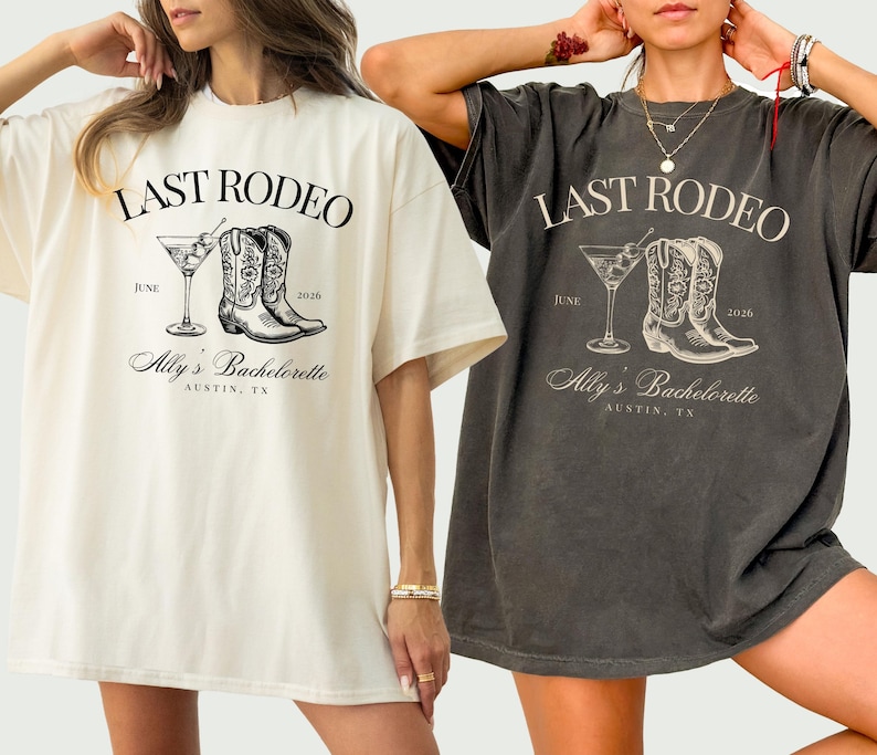 Bachelorette Party Shirts, Custom Bachelorette Shirts, Last Rodeo Western Bachelorette, Personalized Luxury Bachelorette, Bach Club Shirts image 1