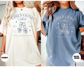 Girls Gone Mild Bachelorette Party Shirt, Personalized Spa Bachelorette Shirts, Slumber Party Bridesmaid Gifts, Sleepover Bridal Party Gifts