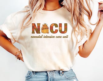 Comfort Colors® Nicu Fall Pumpkin Shirt, Halloween Nicu Nurse, Halloween Neonatal Icu Nurse Thanksgiving Shirt, Neonatal Intensive Care Unit